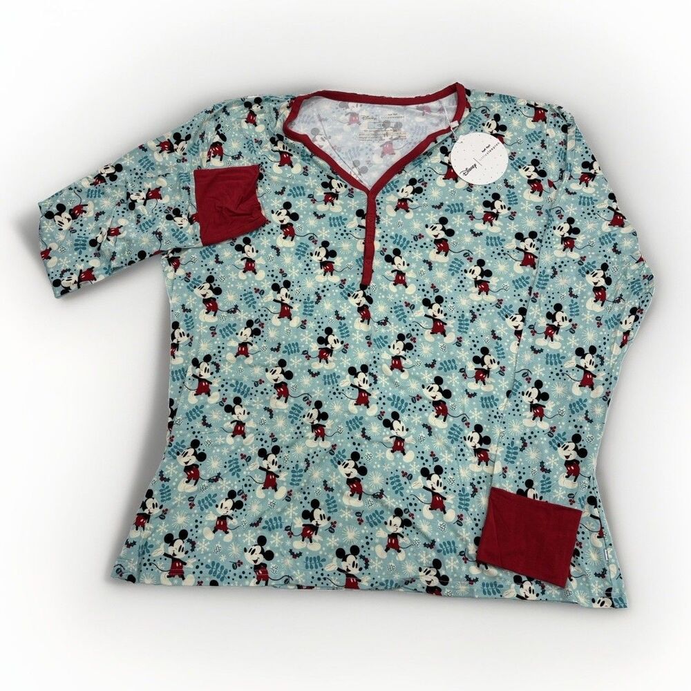 Little Sleepies Shirt Womens Size 3X Mickey Mouse Christmas Holiday NWT